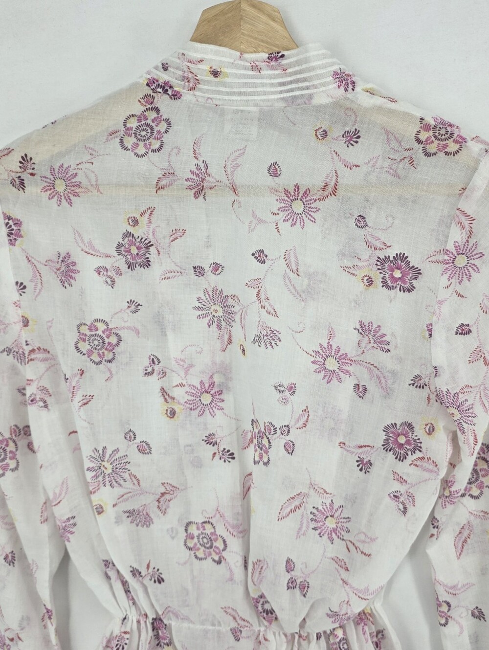 Vintage Onion Romantic Bohemian Sheer Floral Bell Sleeve Fairycore Y2K Blouse S - Picture 12 of 16